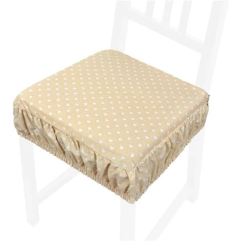 EMMEVI Coussin Pour Chaise En Coton Amovible Lavable Bande Élastique Housse De Chaise Coeurs 1 EMMEVI Coussin Pour Chaise En Coton Amovible Lavable Bande Élastique Housse De Chaise Coeurs