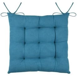 LOVELY CASA Lot De 4 Galettes De Chaise 9 Points 40x40 Popart Canard Coton - Bleu -France Coussin et housse de coussin Soldes Boutique 59402567 3