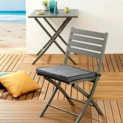 Paris Prix - Coussin Uni Waterproof Déco "siesta" 40x40cm Gris -France Coussin et housse de coussin Soldes Boutique 59498382 4