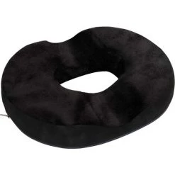 HEGUYEY Coussin Assise Mémoire De Forme - 45*34*7CM En Velours Noir - Coussin Orthopédique Coccyx Pour Soulager Hémorroïdes, Douleurs De La Prostate - Pour La Maison, La Voiture, Le Bureau