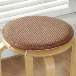 TINOR Coussin De Siège De Tabouret Rond,Coussin De Siège Frais Mince,Garniture Ronde De Chaise De Coton Avec Des Cravates Pour Le Patio De Cuisine De Salle à Manger De Jardin-B Diameter 30cm (12inch)