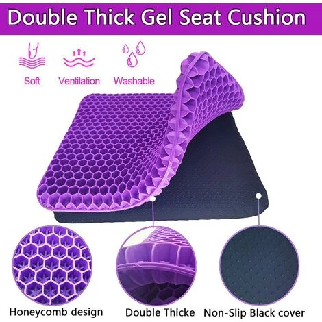 TINOR Coccyx De Siège Orthopédique Coussin Gel Coussin Ergonomique Pour Bureau Voiture Fauteuil Roulant 3 TINOR Coccyx De Siège Orthopédique Coussin Gel Coussin Ergonomique Pour Bureau Voiture Fauteuil Roulant – Image 3