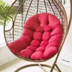 TINOR Balançoire Suspendue Panier Coussin, Hanging Egg Chair Hammock Tapis Chaise Siège Amorti Fauteuil Coussin Déhoussable Pour Patio Jardin, Grand Confort (Burgundy)Il S'agit D'un Tapis De Gondole (n'inclut Pas La Gondole)