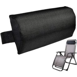 MACARON Coussin De Tête Pour Appui-tête - Pour Chaise De Plage Pliante - Pour Jardin, Pique-nique, Plage - Noir LO-Ron