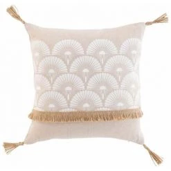 Paris Prix - Coussin Déco Imprimé "bahina" 40x40cm Blanc
