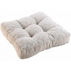 Paris Prix - Coussin De Sol Imprimé "bahina" 40x40cm Naturel
