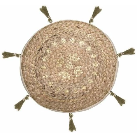 FALSE Coussin Extérieur Sol Jute Rond 38 Cm - Beige - SILUMEN 2 FALSE Coussin Extérieur Sol Jute Rond 38 Cm - Beige - SILUMEN – Image 2