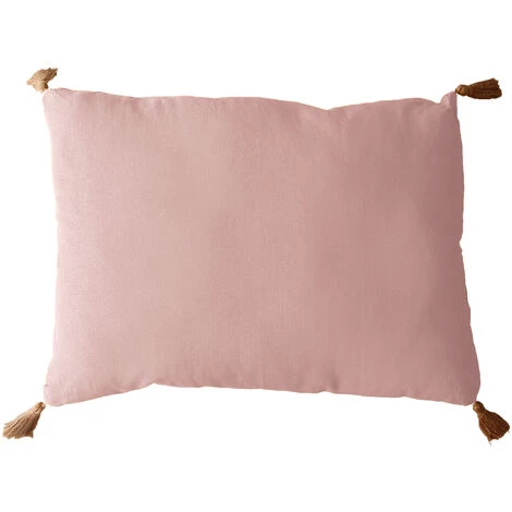 HOMEMAISON Coussin Avec Pompons En Jute Vieux Rose 50 X 70 Cm - Vieux Rose 1 HOMEMAISON Coussin Avec Pompons En Jute Vieux Rose 50 X 70 Cm - Vieux Rose