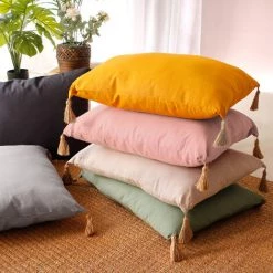 HOMEMAISON Coussin Avec Pompons En Jute Vieux Rose 50 X 70 Cm - Vieux Rose 5 HOMEMAISON Coussin Avec Pompons En Jute Vieux Rose 50 X 70 Cm - Vieux Rose -France Coussin et housse de coussin Soldes Boutique 59842027 3