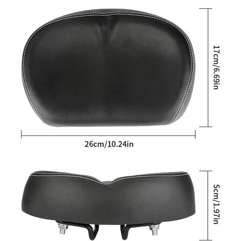BEARSU Selle De Vélo Rembourrée, PU Sans Nez Large Remplacement Confortable Coussin De Siège De Vélo Sans Pression Avec Double Arc De Suspension De Suspension Pour Vélo De Route/Montagne/Pliant 4 BEARSU Selle De Vélo Rembourrée, PU Sans Nez Large Remplacement Confortable Coussin De Siège De Vélo Sans Pression Avec Double Arc De Suspension De Suspension Pour Vélo De Route/Montagne/Pliant – Image 4