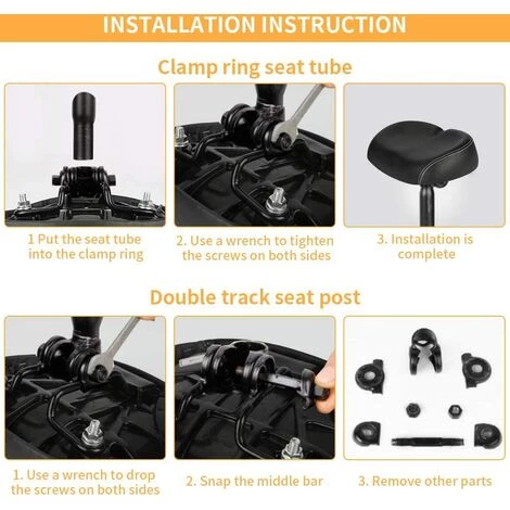 BEARSU Selle De Vélo Rembourrée, PU Sans Nez Large Remplacement Confortable Coussin De Siège De Vélo Sans Pression Avec Double Arc De Suspension De Suspension Pour Vélo De Route/Montagne/Pliant 5 BEARSU Selle De Vélo Rembourrée, PU Sans Nez Large Remplacement Confortable Coussin De Siège De Vélo Sans Pression Avec Double Arc De Suspension De Suspension Pour Vélo De Route/Montagne/Pliant – Image 5