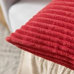 LangRay Housses De Coussins En Velours Douce Housse D'oreiller Décoratif Pour Salon Maison 45x45cm Lot De 2 Rouge -France Coussin et housse de coussin Soldes Boutique 59915076 3