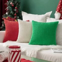 LangRay Housses De Coussins En Velours Douce Housse D'oreiller Décoratif Pour Salon Maison 45x45cm Lot De 2 Rouge -France Coussin et housse de coussin Soldes Boutique 59915076 4