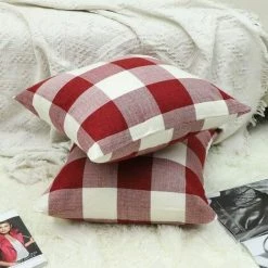 LangRay Housse De Coussin Treillis Géométrique D'oreiller Pour Canapé Maison Salon Chambre Décoration D'intérieur, 45x45cm, Ensemble De 2 Pièces(Blanc Rouge|2 Pièces) 8 LangRay Housse De Coussin Treillis Géométrique D'oreiller Pour Canapé Maison Salon Chambre Décoration D'intérieur, 45x45cm, Ensemble De 2 Pièces(Blanc Rouge|2 Pièces) -France Coussin et housse de coussin Soldes Boutique 59916079 4
