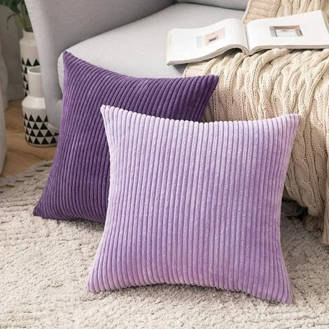 LangRay Housse De Coussin En Velours Décoratif Taie D'oreiller Douce Sofa Salon Canapé Lot De 2 45x45cm Violet 4 LangRay Housse De Coussin En Velours Décoratif Taie D'oreiller Douce Sofa Salon Canapé Lot De 2 45x45cm Violet – Image 4