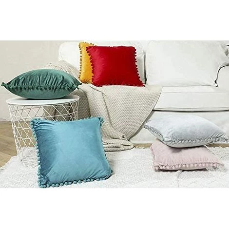 LangRay 2 Pcs Housse De Coussin En Velours Taie D'oreiller Decorative Taie D'oreiller Boule De Fourrure De Couleur Pure Super Doux Maison Salon Chambre Pour Canapé Taie D'oreiller (Jaune Foncé) 3 LangRay 2 Pcs Housse De Coussin En Velours Taie D'oreiller Decorative Taie D'oreiller Boule De Fourrure De Couleur Pure Super Doux Maison Salon Chambre Pour Canapé Taie D'oreiller (Jaune Foncé) – Image 3