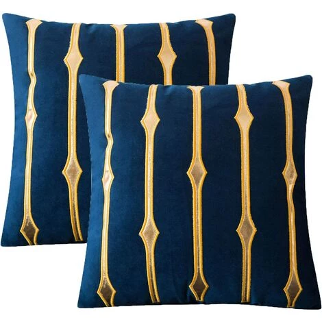 Velet Tangjin Housse De Coussin Carrée Décorative Avec Fermeture éclair Dissimulée 45 X 45 Cm Bleu Foncé GROOFOO 1 Velet Tangjin Housse De Coussin Carrée Décorative Avec Fermeture éclair Dissimulée 45 X 45 Cm Bleu Foncé GROOFOO