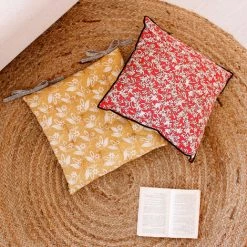 HOMEMAISON Galette Piquée Esprit Bohème Moutarde 38 X 38 Cm - Moutarde -France Coussin et housse de coussin Soldes Boutique 59955580 3