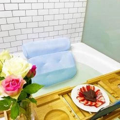 PERLE RARE Tapis De Bain Oreiller De Bain Avec 4 Grandes Ventouses Pour Le Soutien De La Tête, Du Dos Et Des épaules, Adapté à Toutes Les Baignoiresbleu -France Coussin et housse de coussin Soldes Boutique 59968410 3