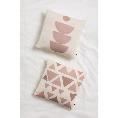 Lot De 2 Housses De Coussin Carrées En Coton (45x45 Cm) Limeira SKLUM Coton - Beige Lin 2 Lot De 2 Housses De Coussin Carrées En Coton (45x45 Cm) Limeira SKLUM Coton - Beige Lin – Image 2