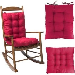 Cisea 2 Pièces Coussin De Chaise à Bascule, Coussin De Siège/Dossier Avec Attaches, Ensemble De Coussin De Chaise Longue Coussin De Chaise De Patio Rembourré