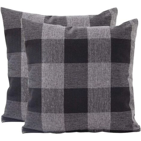 DENUOTOP Housses De Coussin Housse De Coussin Treillis Géométrique D'oreiller Pour Canapé Maison Salon Chambre Décoration D'intérieur, 45x45cm, Ensemble De 2 Pièces(Gris Noir|2 Pièces) 1 DENUOTOP Housses De Coussin Housse De Coussin Treillis Géométrique D'oreiller Pour Canapé Maison Salon Chambre Décoration D'intérieur, 45x45cm, Ensemble De 2 Pièces(Gris Noir|2 Pièces)