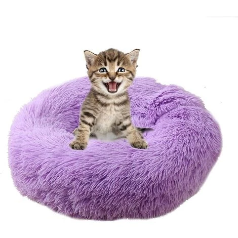 DENUOTOP Coussins Panier De Chat Rond En Peluche Pour Animal Chats Et Petits Chiens Coussin Pour Lit De Chat Lit Donut Chien Convient Nest Sofa XH062 (Diameter:60, Purple) 2 DENUOTOP Coussins Panier De Chat Rond En Peluche Pour Animal Chats Et Petits Chiens Coussin Pour Lit De Chat Lit Donut Chien Convient Nest Sofa XH062 (Diameter:60, Purple) – Image 2