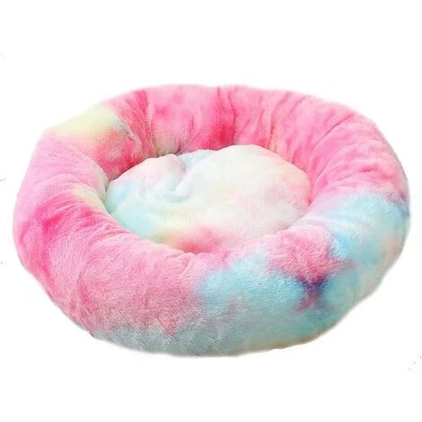 DENUOTOP Coussins Panier De Chat Rond En Peluche Pour Animal Chats Et Petits Chiens Coussin Pour Lit De Chat Lit Donut Chien Convient Nest Sofa XH062 (Diameter:70, Colorful Pink) 1 DENUOTOP Coussins Panier De Chat Rond En Peluche Pour Animal Chats Et Petits Chiens Coussin Pour Lit De Chat Lit Donut Chien Convient Nest Sofa XH062 (Diameter:70, Colorful Pink)