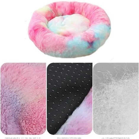 DENUOTOP Coussins Panier De Chat Rond En Peluche Pour Animal Chats Et Petits Chiens Coussin Pour Lit De Chat Lit Donut Chien Convient Nest Sofa XH062 (Diameter:70, Colorful Pink) 5 DENUOTOP Coussins Panier De Chat Rond En Peluche Pour Animal Chats Et Petits Chiens Coussin Pour Lit De Chat Lit Donut Chien Convient Nest Sofa XH062 (Diameter:70, Colorful Pink) – Image 5