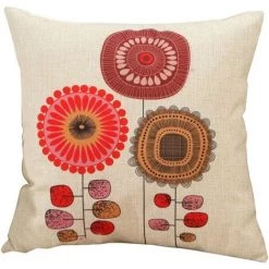 DENUOTOP Housses De Coussin Lot De 4 Housses De Coussin En Coton Et Lin Motif Plantes Tropicales 45 X 45 Cm -France Coussin et housse de coussin Soldes Boutique 60009514 4