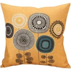 DENUOTOP Housses De Coussin Lot De 4 Housses De Coussin En Coton Et Lin Motif Plantes Tropicales 45 X 45 Cm -France Coussin et housse de coussin Soldes Boutique 60009514 5