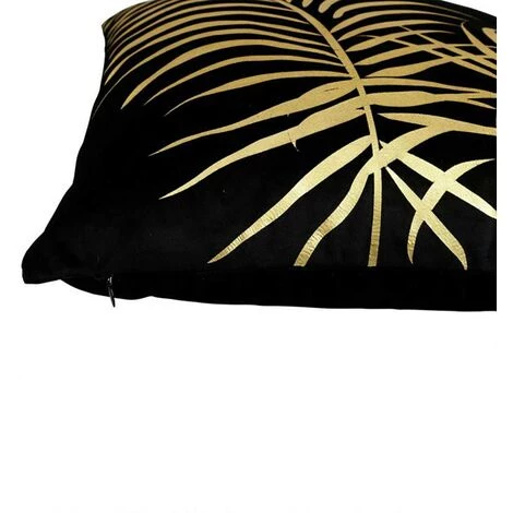 OSTARIA Housse De Coussin 40x40 Cm Palm Black - Noir 2 OSTARIA Housse De Coussin 40x40 Cm Palm Black - Noir – Image 2