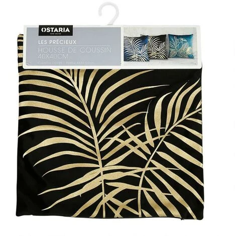 OSTARIA Housse De Coussin 40x40 Cm Palm Black - Noir 3 OSTARIA Housse De Coussin 40x40 Cm Palm Black - Noir – Image 3
