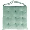 FLYME Coussin De Chaise 45x45 - Coussin De Chaise D'intérieur Et D'extérieur Coussin De Chaise De Jardin Amovible 1 Pièce En Velours Côtelé Pour La Maison, La Salle à Manger, La Cuisine, Le Bureau, Le Jardin, La Terrasse, Vert