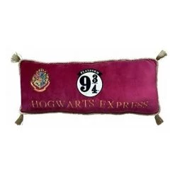 LYO COUSSIN RECTANGULAIRE HARRY POTTER BRODÉ LOGO PLATEFORME 9 3/4 - MATIÈRE ULTRA DOUCE CONFORTABLE ET AGRÉABLE À SERRER - DÉCORATI