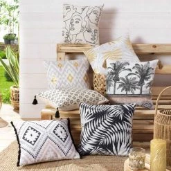 1001KDO POUR LA MAISON Housse De Coussin Visages Abstraits -France Coussin et housse de coussin Soldes Boutique 60279615 3