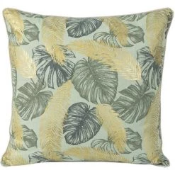 HOMEMAISON Coussin Passepoilé Aux Notes Dorées Vert 50 X 50 Cm - Vert