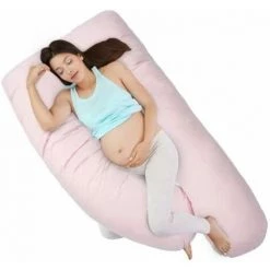 BAMNY Oreiller De Grossesse Oreiller D'allaitement Oreiller De Positionnement Oreiller Pour Dormeur Latéral 140 X 78 Cm Rose