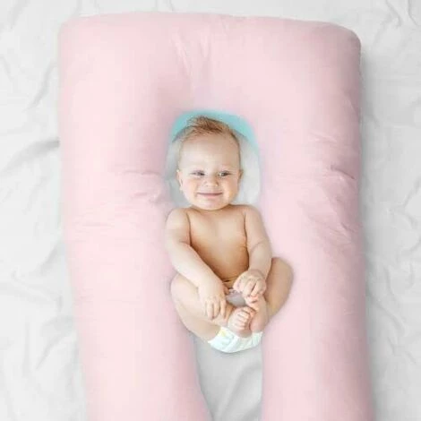 BAMNY Oreiller De Grossesse Oreiller D'allaitement Oreiller De Positionnement Oreiller Pour Dormeur Latéral 140 X 78 Cm Rose 2 BAMNY Oreiller De Grossesse Oreiller D'allaitement Oreiller De Positionnement Oreiller Pour Dormeur Latéral 140 X 78 Cm Rose – Image 2