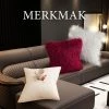 MERKMAK Housse De Coussin 45 X 45 Cm 3pcs Peluche Noel Doux Et Confortable Noyau D¡¯Oreiller Non Inclus
