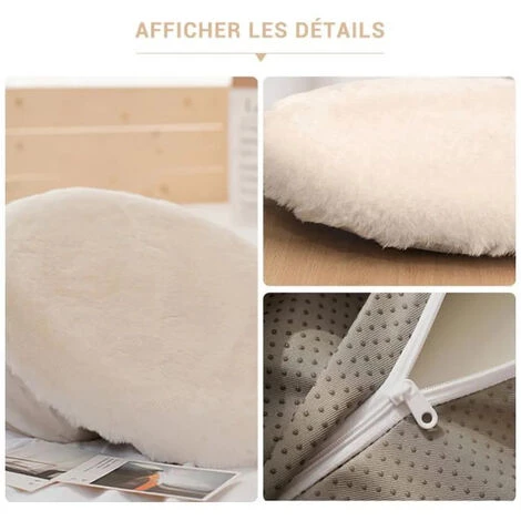 MERKMAK Galette De Chaise Fourrure Artificielle Eponge A Memoire Doux Et Confortable Amovible 40 X 40 Cm 3 MERKMAK Galette De Chaise Fourrure Artificielle Eponge A Memoire Doux Et Confortable Amovible 40 X 40 Cm – Image 3