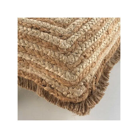 DOUCEUR D'INTRIEUR Coussins Douceur D Intérieur COUSSIN DEHOUS. COMPR. FRANGES 45 X 45 CM JUTE UNI+COTON UNI TOU Beige 2 DOUCEUR D'INTRIEUR Coussins Douceur D Intérieur COUSSIN DEHOUS. COMPR. FRANGES 45 X 45 CM JUTE UNI+COTON UNI TOU Beige – Image 2