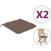 INLIFE Coussins De Chaise 2 Pcs Taupe 40x40x7 Cm Tissu