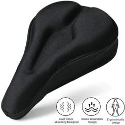HEGUYEY Housse De Selle De Vélo, Silicone Coussin De Selle De Vélo En Gel Et Confortable Pour VTT De Montagne, Vélo De Route, Pour Hommes Et Femmes