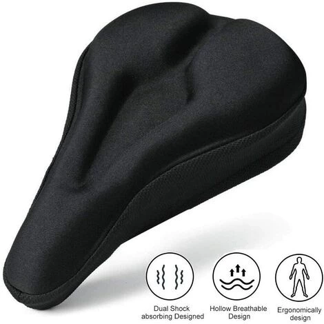 HEGUYEY Housse De Selle De Vélo, Silicone Coussin De Selle De Vélo En Gel Et Confortable Pour VTT De Montagne, Vélo De Route, Pour Hommes Et Femmes 1 HEGUYEY Housse De Selle De Vélo, Silicone Coussin De Selle De Vélo En Gel Et Confortable Pour VTT De Montagne, Vélo De Route, Pour Hommes Et Femmes
