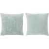 LES TENDANCES Coussin Velours Carré Coton Bleu 2 Pcs Ba 44 X 44 Cm
