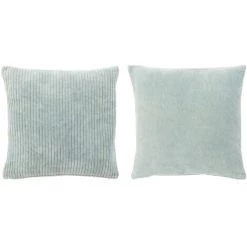 LES TENDANCES Coussin Velours Carré Coton Bleu 2 Pcs Ba 44 X 44 Cm