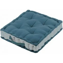 LOVELY CASA Coussin De Sol 50x50 Cm Duo Pétrole Lin Coton - Bleu