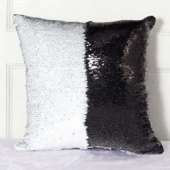 Ensoleillé Diy Oreillers Décoratifs Pour Canapé Moderne Image Personnalisation Housse De Coussin Couleur Changeant Paillettes 40 * 40