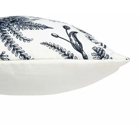OSTARIA Housse De Coussin 40x40 Cm Flora Noir Blanc - Blanc 2 OSTARIA Housse De Coussin 40x40 Cm Flora Noir Blanc - Blanc – Image 2